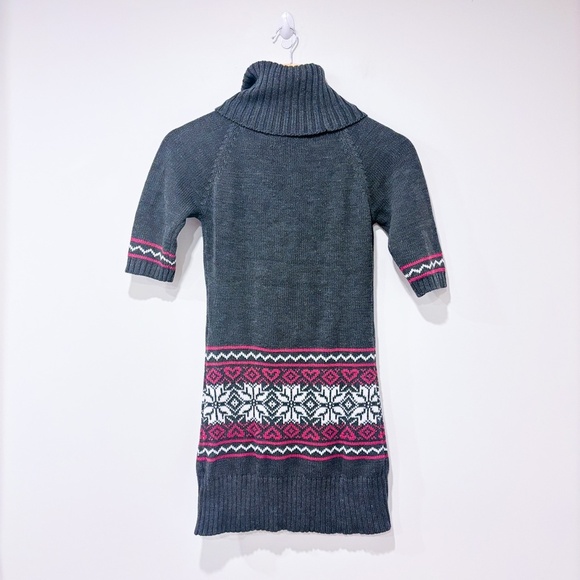 NOVITO Grey Knit Turtleneck Fair Isle Sweater Dress | X-Small * - Picture 2 of 7